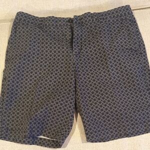 Ben Sherman Black Patterned Flat Front Shorts